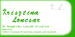 krisztina loncsar business card